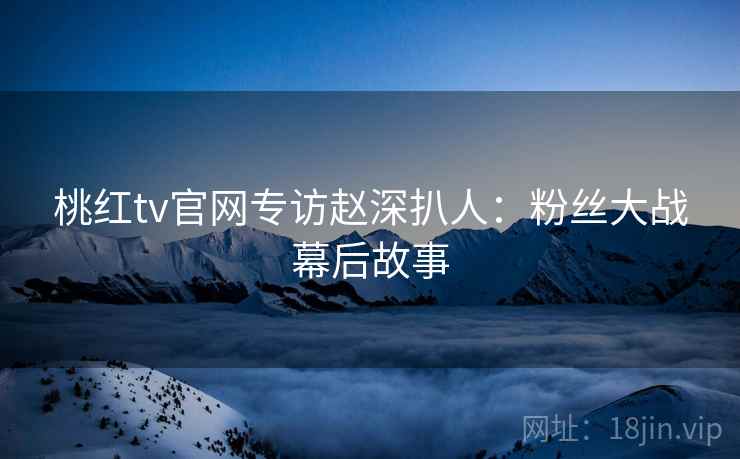 桃红tv官网专访赵深扒人：粉丝大战幕后故事