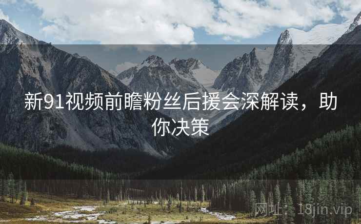 新91视频前瞻粉丝后援会深解读，助你决策