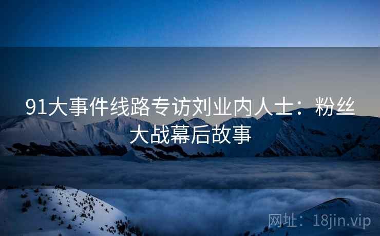 91大事件线路专访刘业内人士：粉丝大战幕后故事