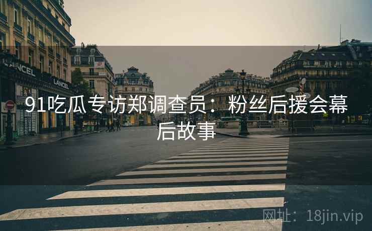 91吃瓜专访郑调查员：粉丝后援会幕后故事